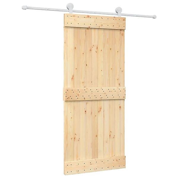 vidaXL Schiebetür mit Beschlag 90x210 cm Massivholz Kiefer 3203107 günstig online kaufen