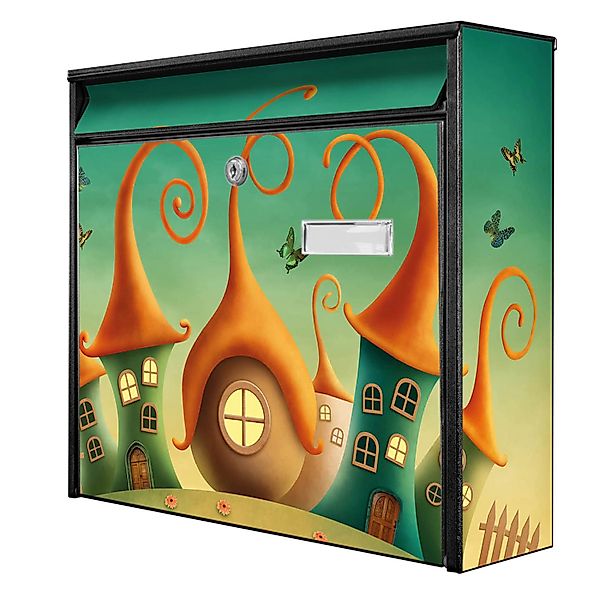 Banjado Briefkasten Schwarz 36.2x32.2x10cm Groß / Inkl. Montagematerial & 2 günstig online kaufen