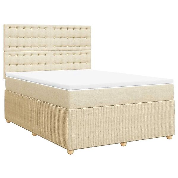 vidaXL Boxspringbett mit Matratze Creme 160x200 cm Stoff 3292126 günstig online kaufen