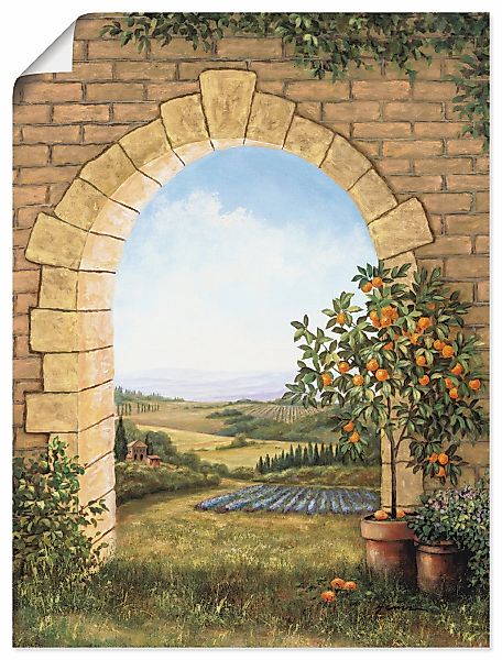 Artland "Orangenbaum vor dem Torbogen" Fensterblick 1 Stk. tlg. als Alubild günstig online kaufen