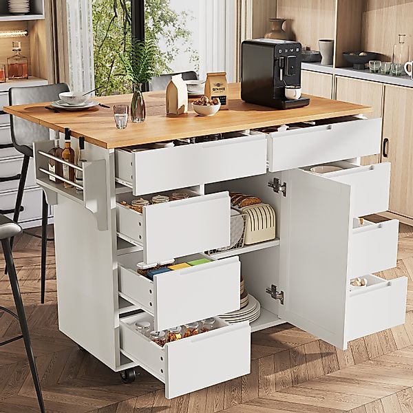 TavilaEcon Küchenbuffet Ausziehbarer Küchenwagen, Küchenschrank mit günstig online kaufen