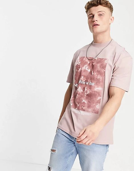 River Island – T-Shirt in Rosa mit Print günstig online kaufen
