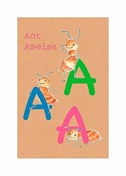 Komar Poster "ABC Animal A", Buchstaben, (1 St.), Kinderzimmer, Schlafzimme günstig online kaufen