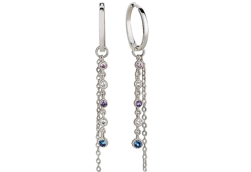 Schöner-SD Paar Creolen mit langen Einhänger "Kette" (inkl. Etui), 925/- Si günstig online kaufen