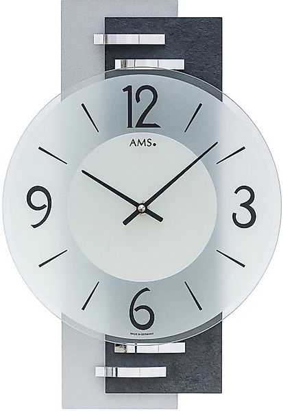 AMS Wanduhr (Exklusiv-Modell, Quarzuhr, Made in Germany, Holz, Wohnzimmer,E günstig online kaufen