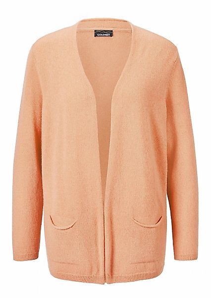 GOLDNER Strickjacke "Cardigan in langer offener Form" Aufwendig in Form ges günstig online kaufen