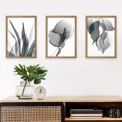 Kreative Feder Poster Floral Grau, Natur günstig online kaufen
