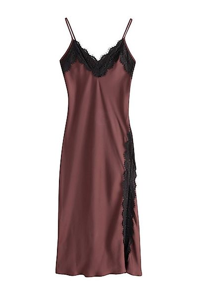 Next Midikleid Satin-Midikleid mit schmalen Trägern und Spitze (1-tlg) günstig online kaufen