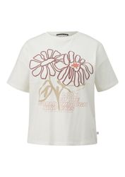 QS Kurzarmshirt T-Shirt Baumwollshirt mit überschnittener günstig online kaufen