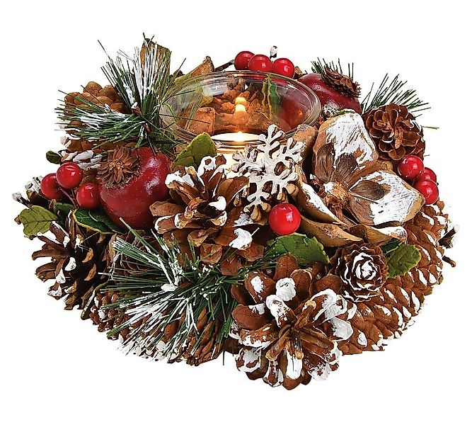 matches21 HOME & HOBBY Kerzenhalter Windlicht Weihnachten bunt Glas Holz Ku günstig online kaufen