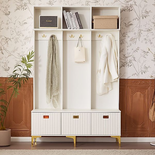 STILVORA Garderoben-Set mit sitzbank,191×120cm Flurgarderobe mit günstig online kaufen