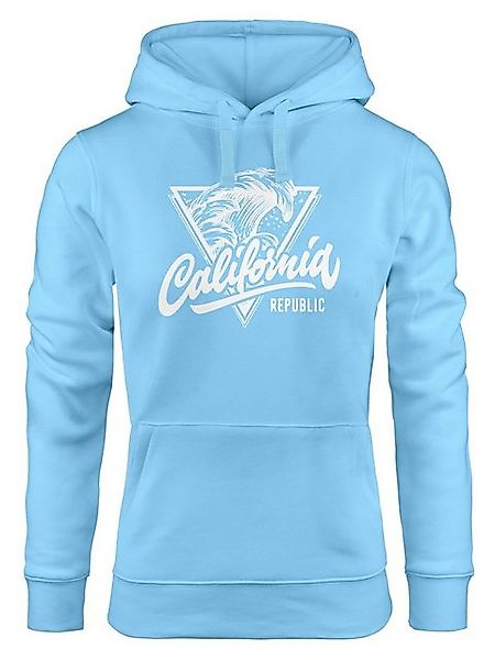 Neverless Hoodie California Republic Kapuzen-Pullover Design Wave Surf Hood günstig online kaufen
