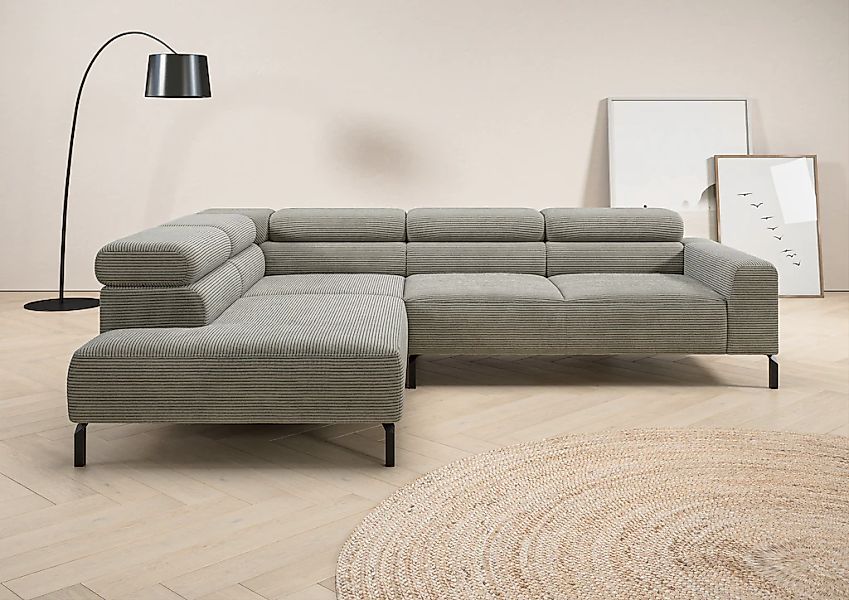 Places of Style Ecksofa "Antonelli, L-Form, inkl. Kopfteilverstellung, Brei günstig online kaufen