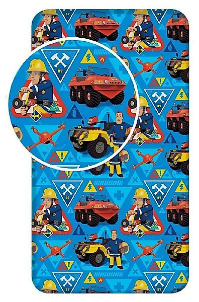 Fireman Sam Spannbettlaken Feuerwehrmann Sam Spannbettlaken 90 x 200 x 25 c günstig online kaufen