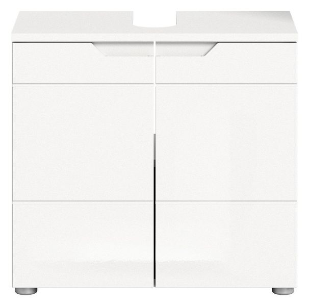 xonox.home Waschbeckenunterschrank Weiß Hochglanz Siphonausschnitt Softclos günstig online kaufen