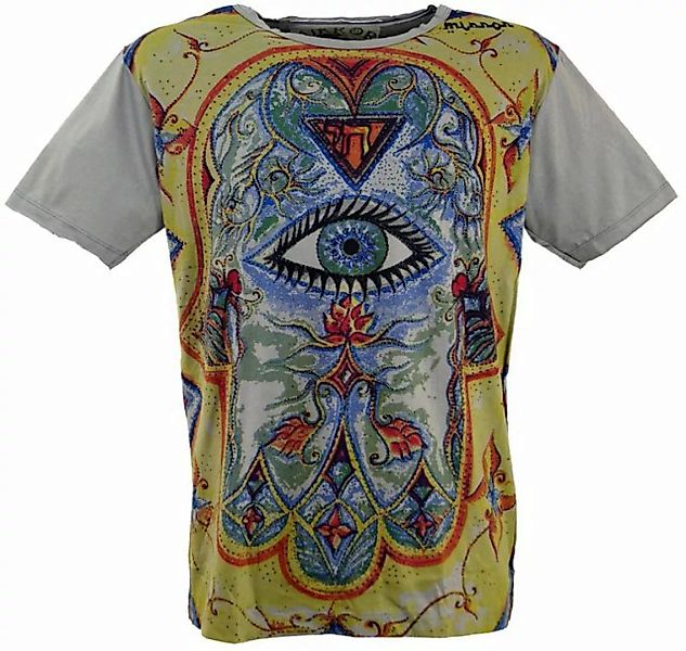 Guru-Shop T-Shirt Mirror T-Shirt - Drittes Auge grau Goa Style, Festival, a günstig online kaufen