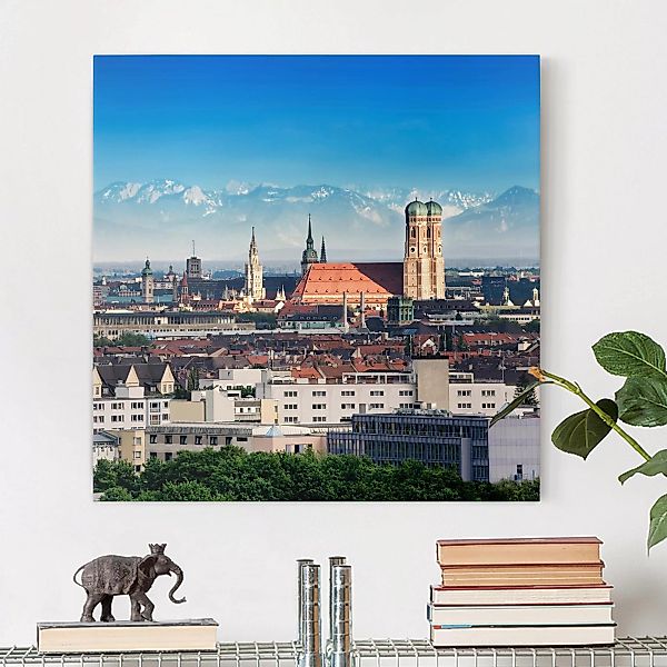 Leinwandbild - Quadrat München günstig online kaufen