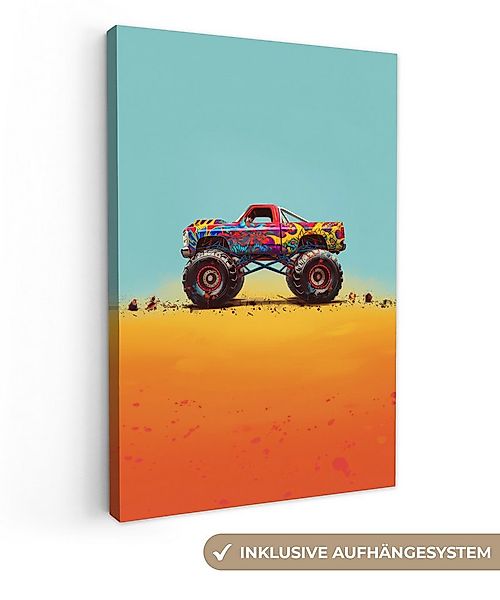 OneMillionCanvasses® Leinwandbild Monstertruck - Graffiti - Jungen - Auto, günstig online kaufen