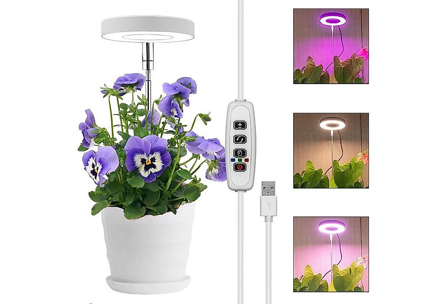 Rosnek Pflanzenlampe Plug-in, einstellbare Höhe, 3Modi, dimmbar, für Zimmer günstig online kaufen