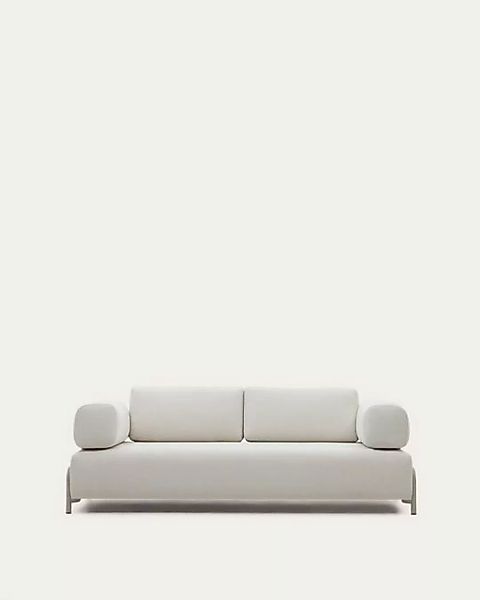 Natur24 Sofa 3-Sitzer-Sofa Compo 232 x 82 x 98 cm beiger Chenille, Metall g günstig online kaufen