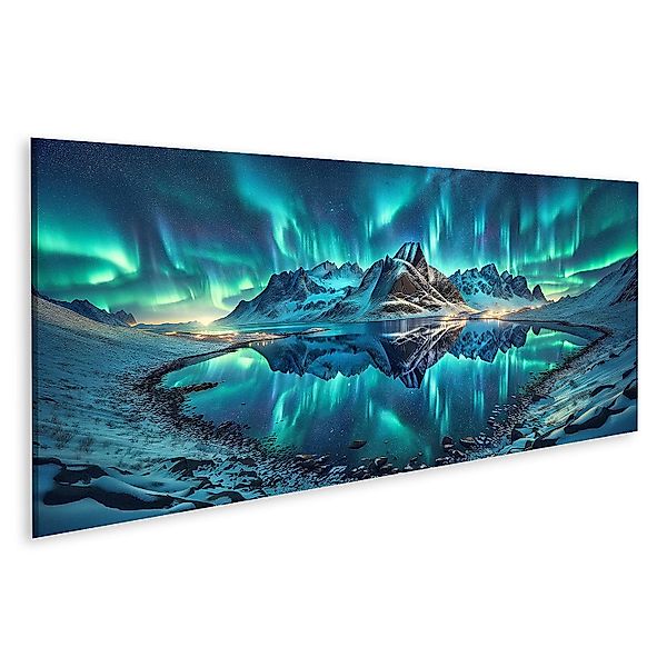 islandburner Leinwandbild Polarlichter über Nachtlandschaft atemberaubend günstig online kaufen