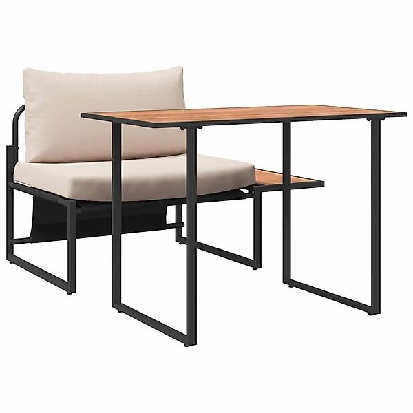 vidaXL Garten Essgruppe 2-Tlg Taupe Stahl 42004139 günstig online kaufen