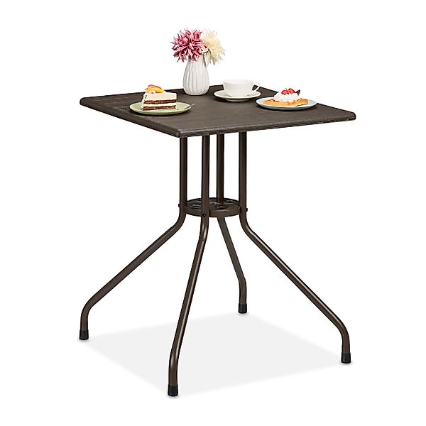 relaxdays Gartentisch in brauner Holz Optik günstig online kaufen