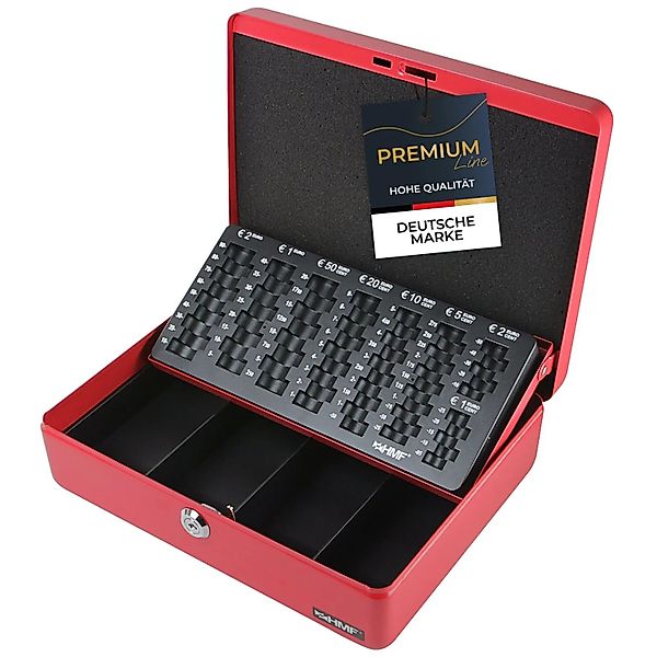 HMF 10015-03 Geldkassette Münzzählbrett 30 x 24 x 9 cm Rot günstig online kaufen
