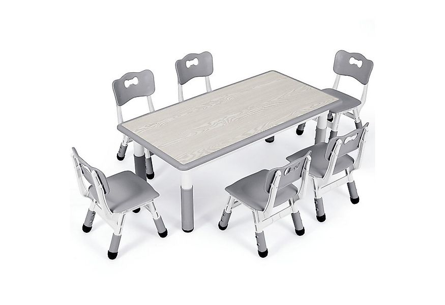 TLGREEN Kindersitzgruppe Kindertisch mit 4 Stühlen, (7-tlg), Kindermöbel, Q günstig online kaufen
