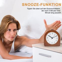 MODFU Wecker Analog Alarm Uhr Holz günstig online kaufen