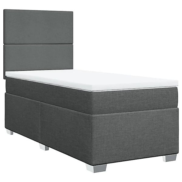 vidaXL Boxspringbett mit Matratze Dunkelgrau 100x200 cm Stoff 3292693 günstig online kaufen