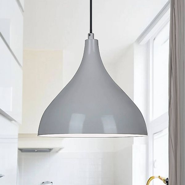 Hängeleuchte Adash, grau, Metall, Ø 26 cm, E27 günstig online kaufen