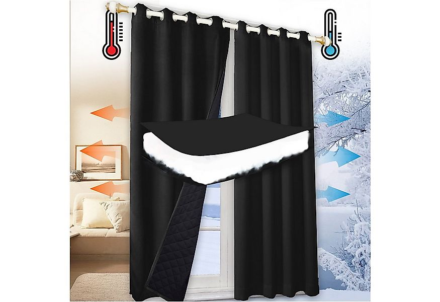 Jibenhome Vorhang Schlafzimmer Vorhänge Blickdicht, Thermogardinen Kältesch günstig online kaufen
