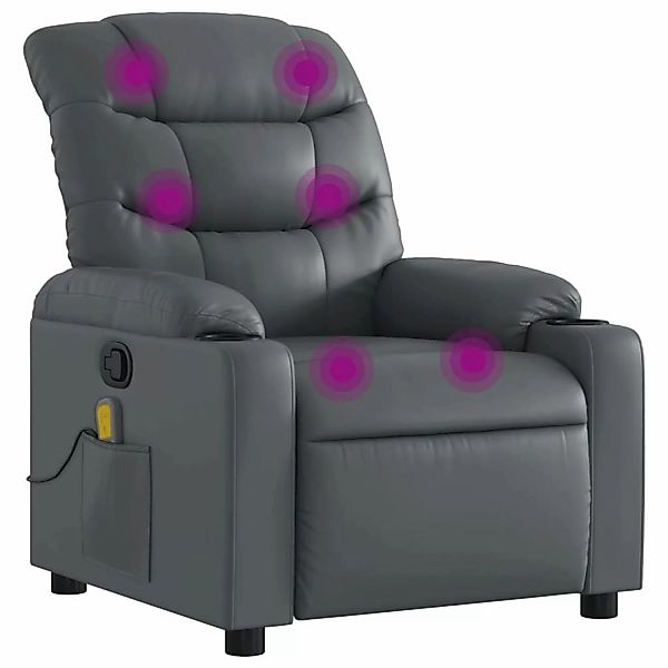 vidaXL Sessel Massagesessel Grau Kunstleder (1-St) günstig online kaufen