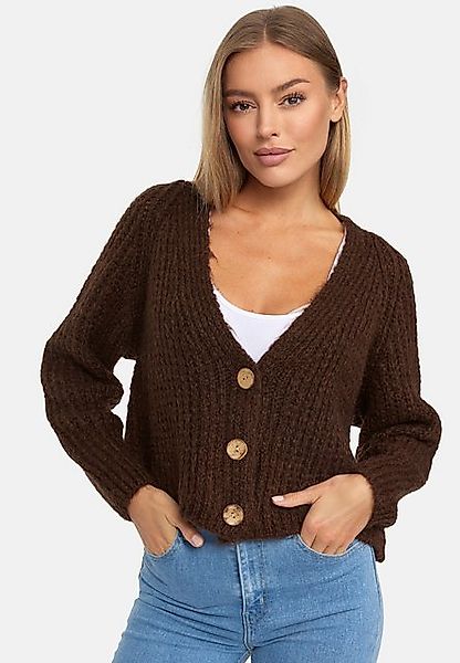 Decay Strickjacke 1064 Dunkel Braun-One Size (1-tlg) Unifarbe günstig online kaufen