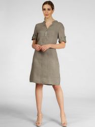 Caspar Sommerkleid SKL037 knielanges Damen Leinenkleid günstig online kaufen