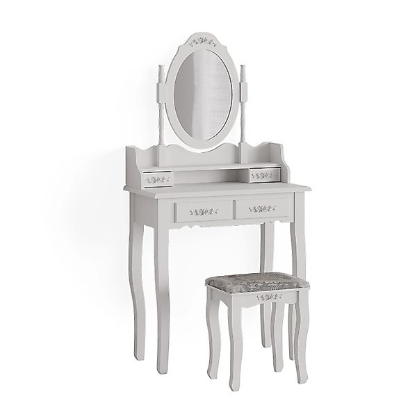Vicco Schminktisch Meghan, Weiß, 75 cm mit Hocker (2-St) günstig online kaufen
