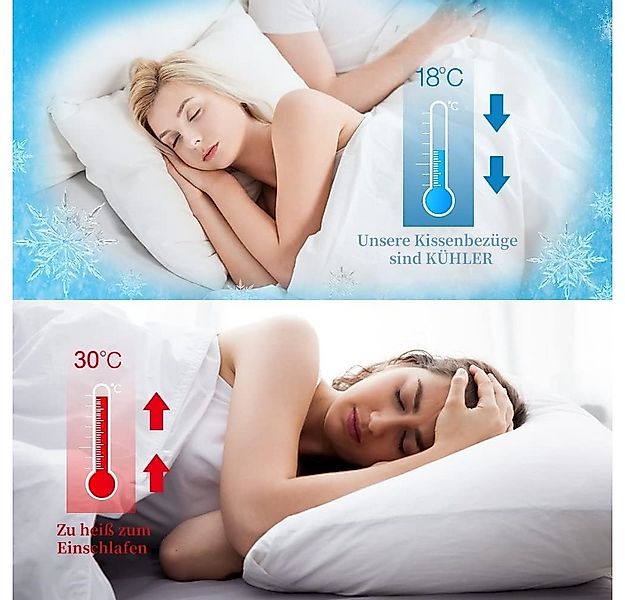 Elegear Kissenbezug 2 Stück kühlender Kopfkissenbezug für Sommer, Q-Max>0.5 günstig online kaufen
