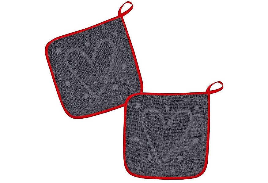 Kracht Topflappen 100% Liebe, (Set, 2-tlg., Set), 2er Set Topflappen, Baumw günstig online kaufen