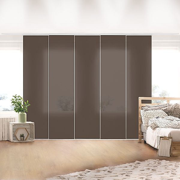 Bilderdepot24 Schiebegardine modern Flächenvorhang blickdicht Cacao, günstig online kaufen