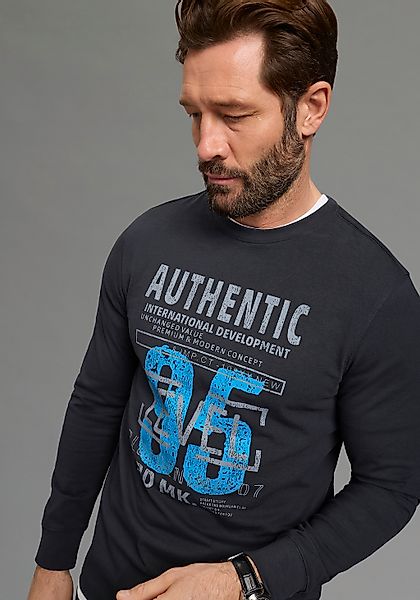 Mans World Langarmshirt "neue Farbe" Langarm, bedruckt, aus Baumwolle und V günstig online kaufen