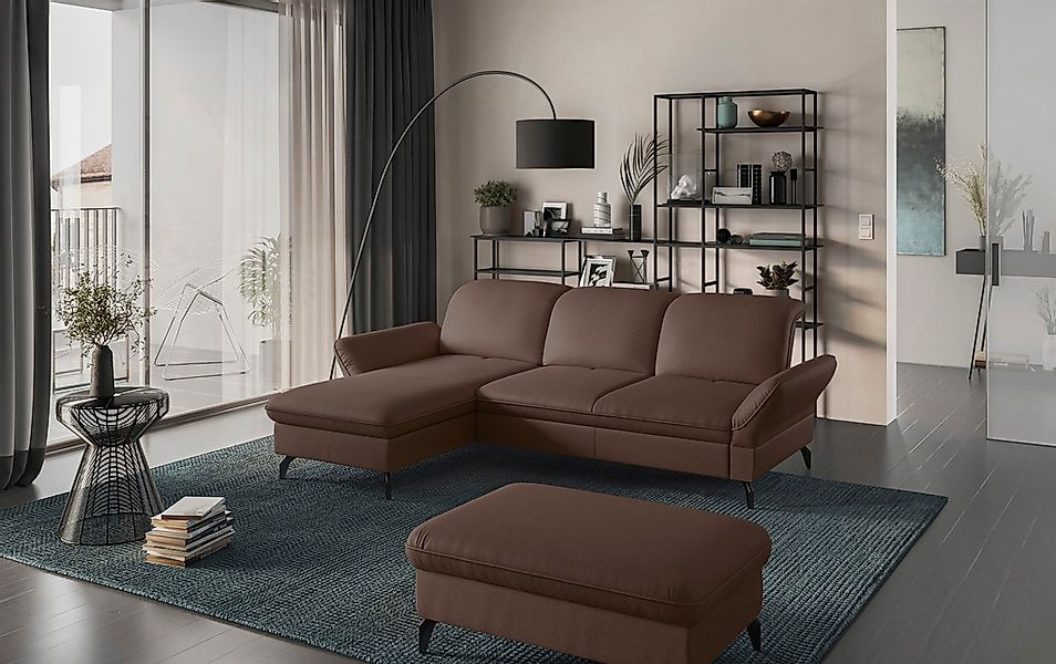 sit&more Ecksofa "Leandro L-Form" Wahlweise mit Bett-, Kopfteil - und Armle günstig online kaufen