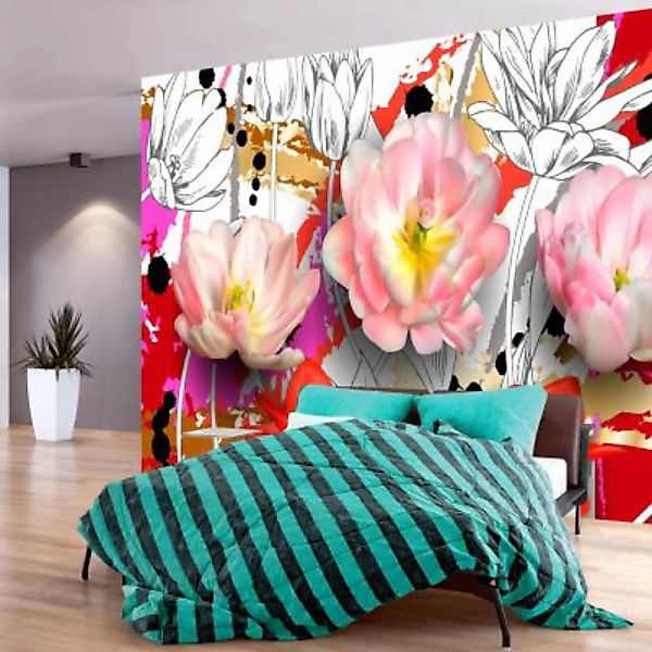 artgeist Fototapete Colourful Tulips mehrfarbig Gr. 350 x 245 günstig online kaufen