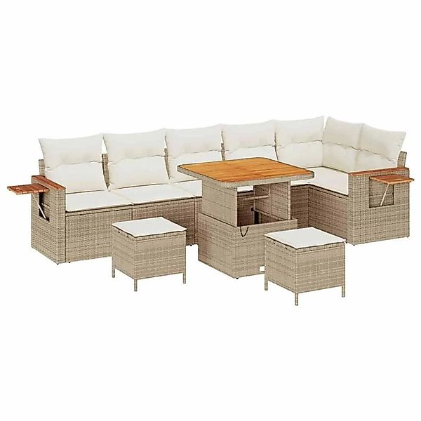 vidaXL Gartensofa-Set mit Kissen 11 Stk Beige und Creme Poly-Rattan 3365141 günstig online kaufen