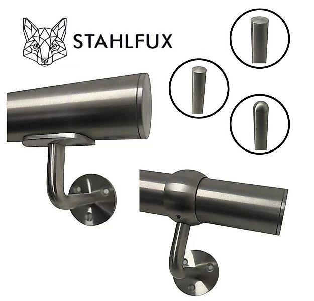 StahlFux Handlauf Treppenhandlauf Geländer Wandhandlauf, 30 cm Gesamtlänge, günstig online kaufen