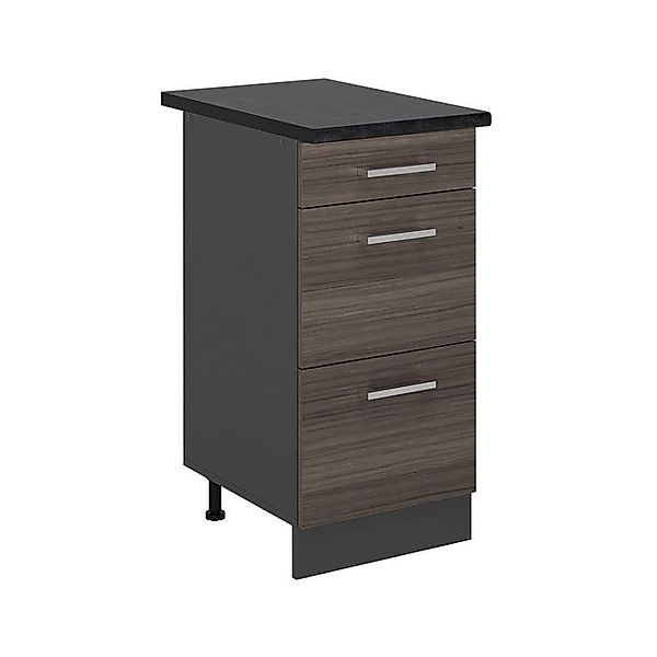 Vicco Unterschrank R-Line, Edelgrau/Anthrazit, 40 cm mit Schubladen, AP Ant günstig online kaufen