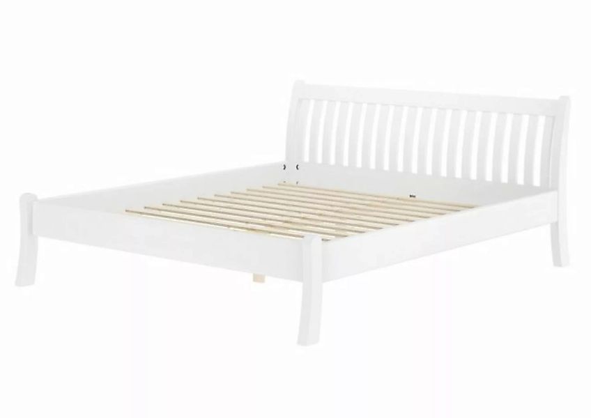 ERST-HOLZ Bett Doppelbett hohe Sitzkante Kiefer weiß 180x200 cm, Kieferwasc günstig online kaufen