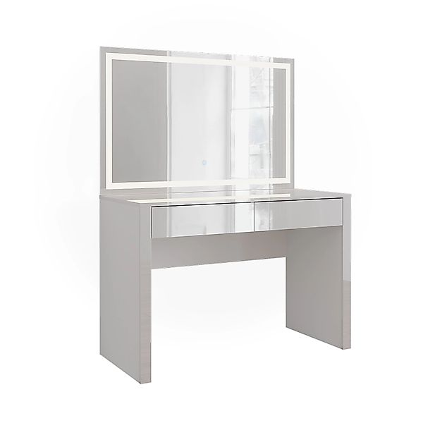 Vicco Schminktisch Annabelle Weiß Hochglanz/Weiß 110 cm mit LED-Spiegel günstig online kaufen