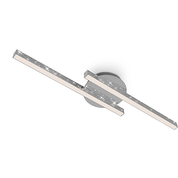 Brilo LED-Deckenleuchte Rey 2-flammig Chrom günstig online kaufen