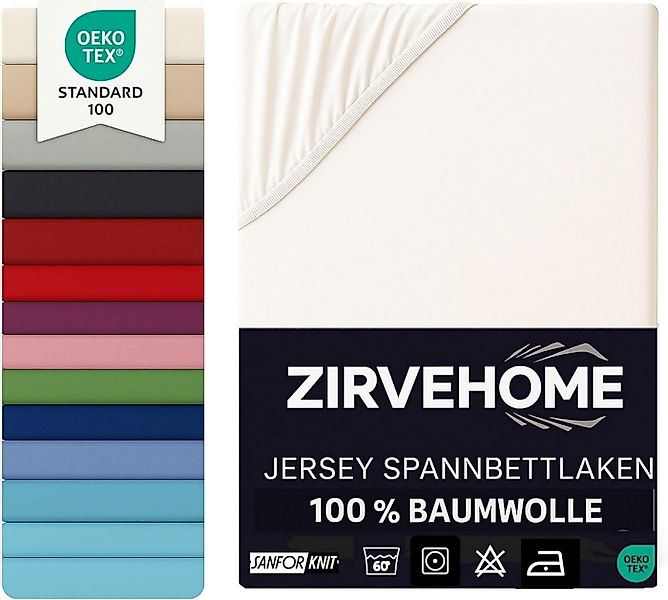 ZIRVEHOME Spannbettlaken 120x200 cm. Jersey Spannbetttuch 100% Baumwolle Be günstig online kaufen